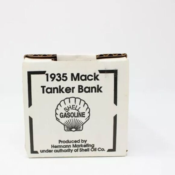 1935 Mack Tanker Locking-Bank Die-Cast Model Shell Oil Truck NIB - Picture 5 of 7